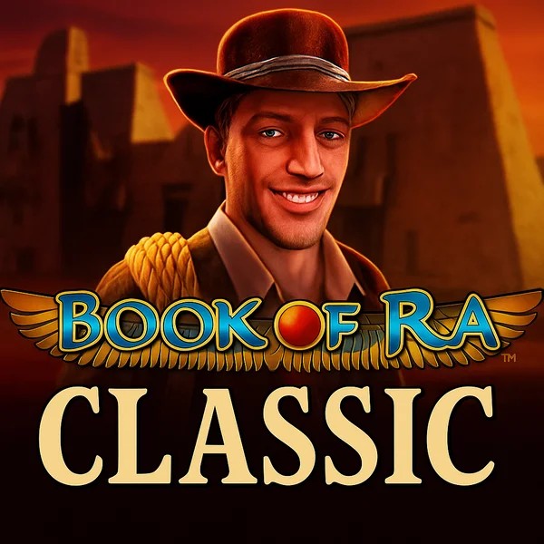 Book of Ra Classic logo – Slots by Novomatic at Cazeus Casino